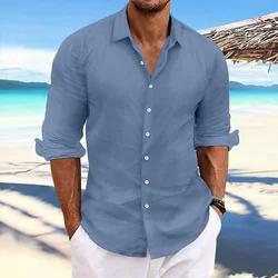 2025 Men's Shirt Shirt Button Shirt Casual Long Sleeve Solid Color Spring Autumn New Casual Daily Clothing Apparel Tops