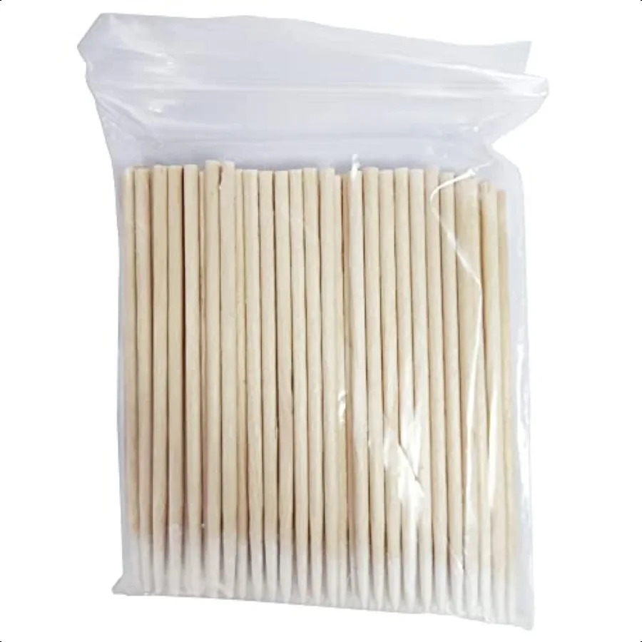 1500 Batang Kapas Mikroblading, Kapas Ujung Runcing, Kapas dengan Batang Kayu, Aplikator Kapas untuk Tato Permanen