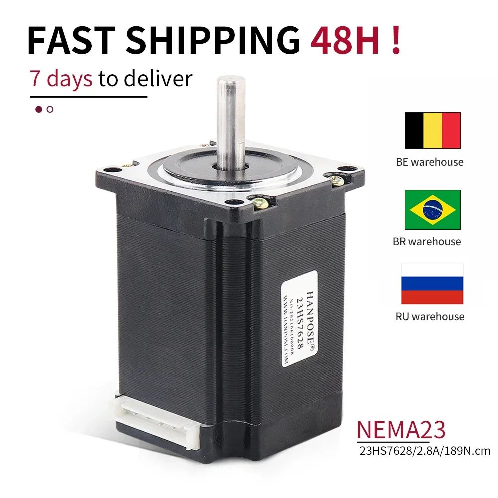 

1PCS Nema 23 Stepper Motor 2 phase 23HS7628 4-Leads 76mm 2.8A 189N.CM CNC 3D Printer For beauty medical machine accessories