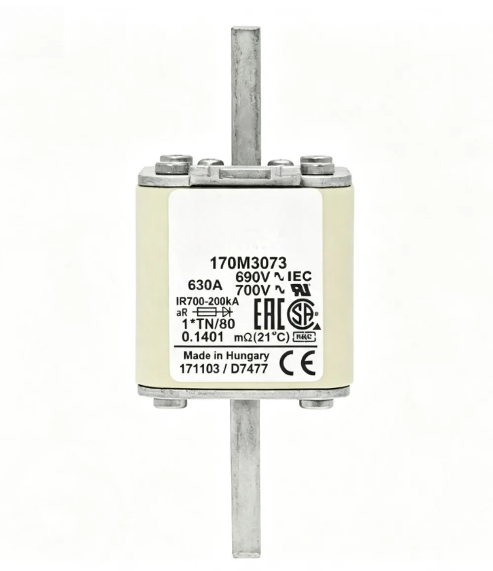 6PCS   170M3073 High Speed Square Body Fuse, 630A 690VAC aR Type Semiconductor Protection Fuse
