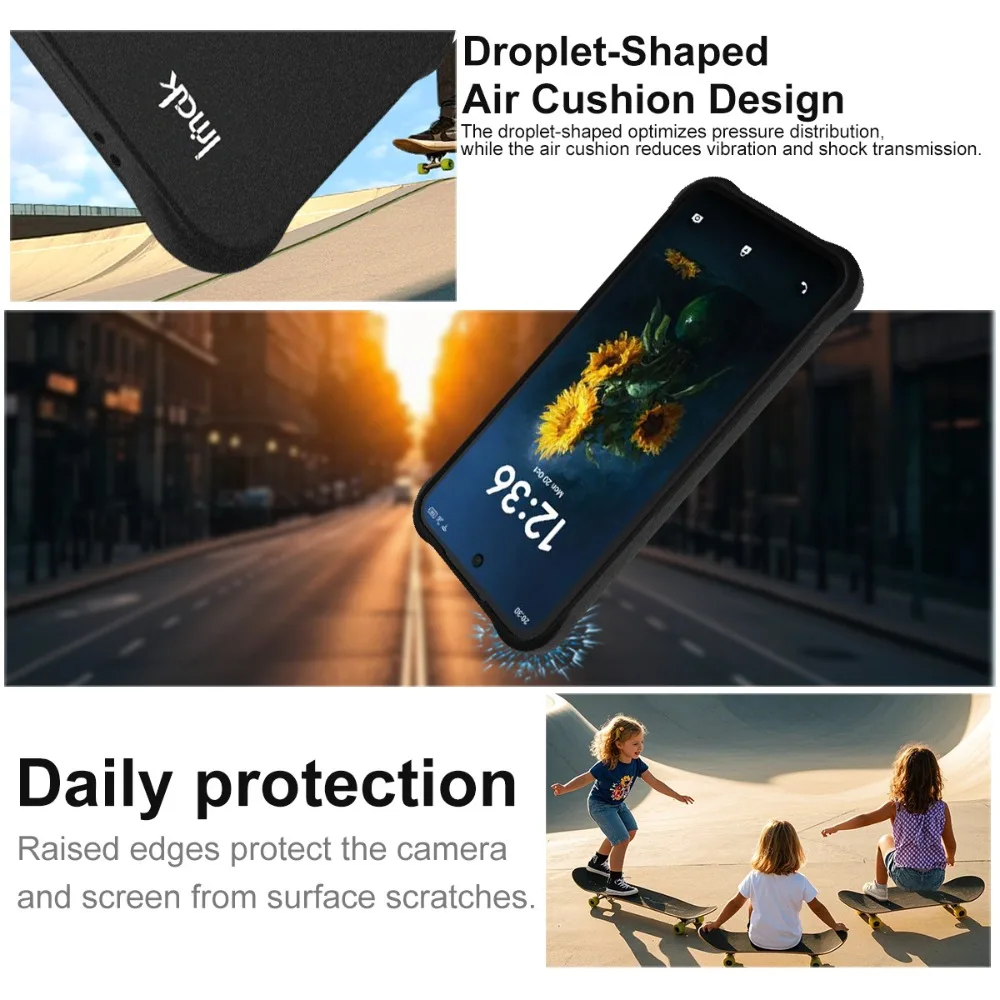 Etui matowe z tyłu IMAK Air Bag Bumper Armor do TCL NXTPAPER 70 Pro 5G 2026, obudowa na telefon TCL NXTPAPER 70 Pro, etui NXTPAPER70, odporne na wstrząsy — zdjęcie produktu 3