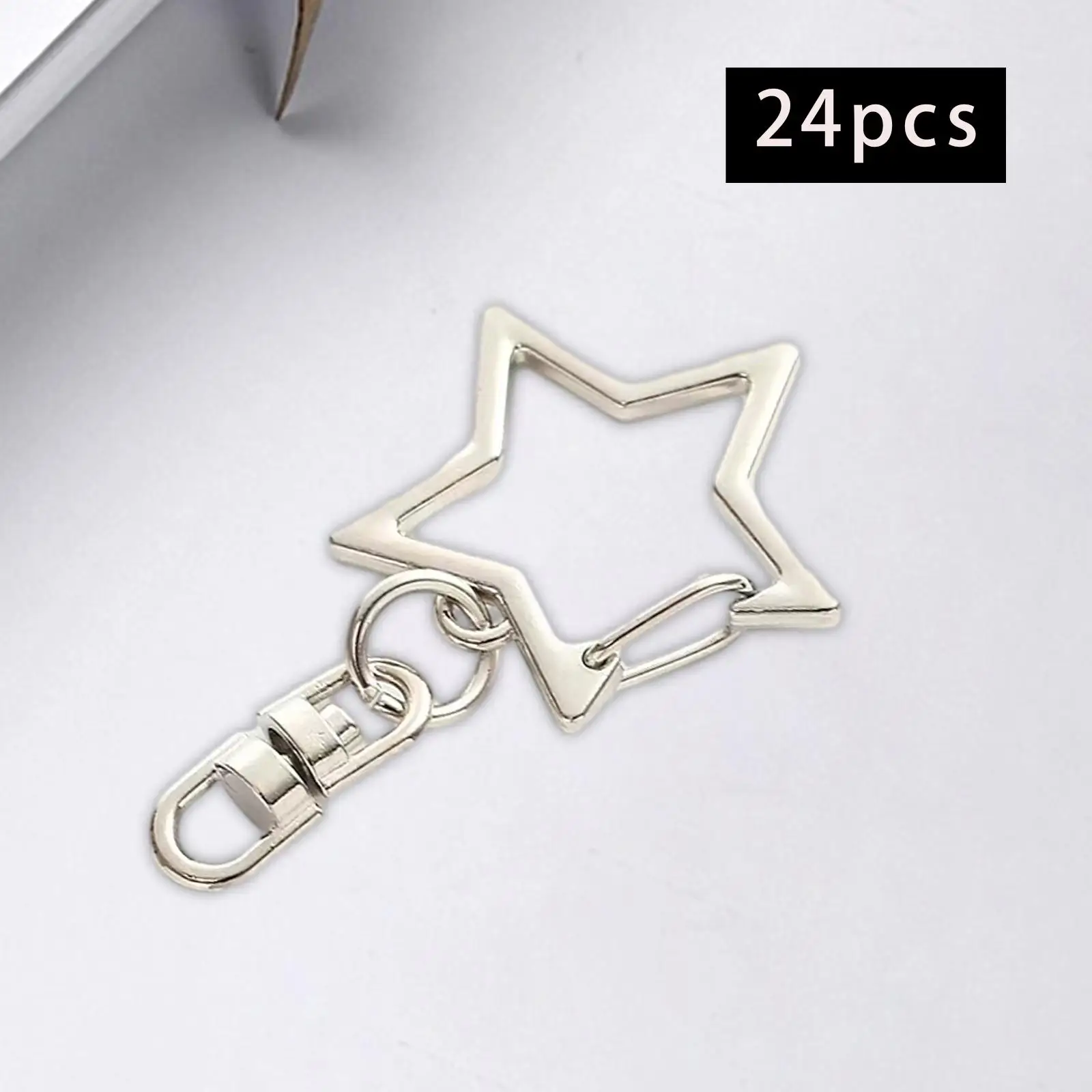 

24 Pieces Jewelry Buckles Keyring Bag Pendant Jewelry Findings Star Gift