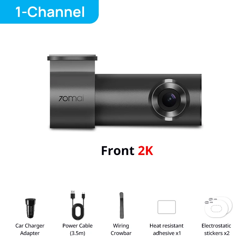 70mai Dashcam M310 Plus 2K 1440P 143 ° 70mai M310 Plus 2K Auto DVR met FOV F1.55 slimme spraakbesturing, 24 uur parkeerbewaking en nachtzicht