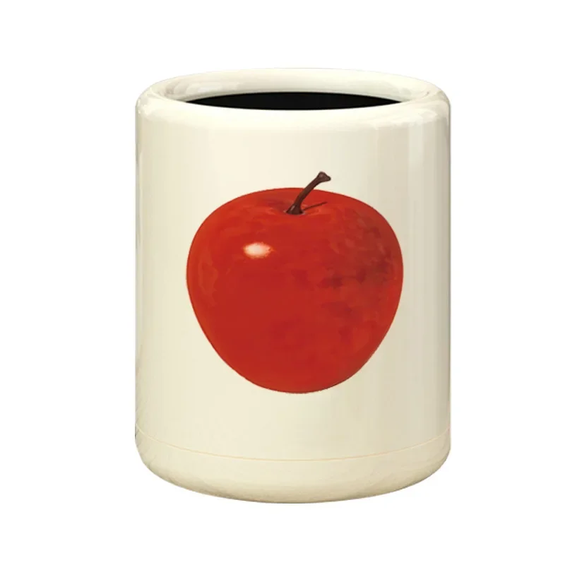 

Apple trash can household storage bucket cream feng shui fruit pattern high value living room bedroom large capacity trash can