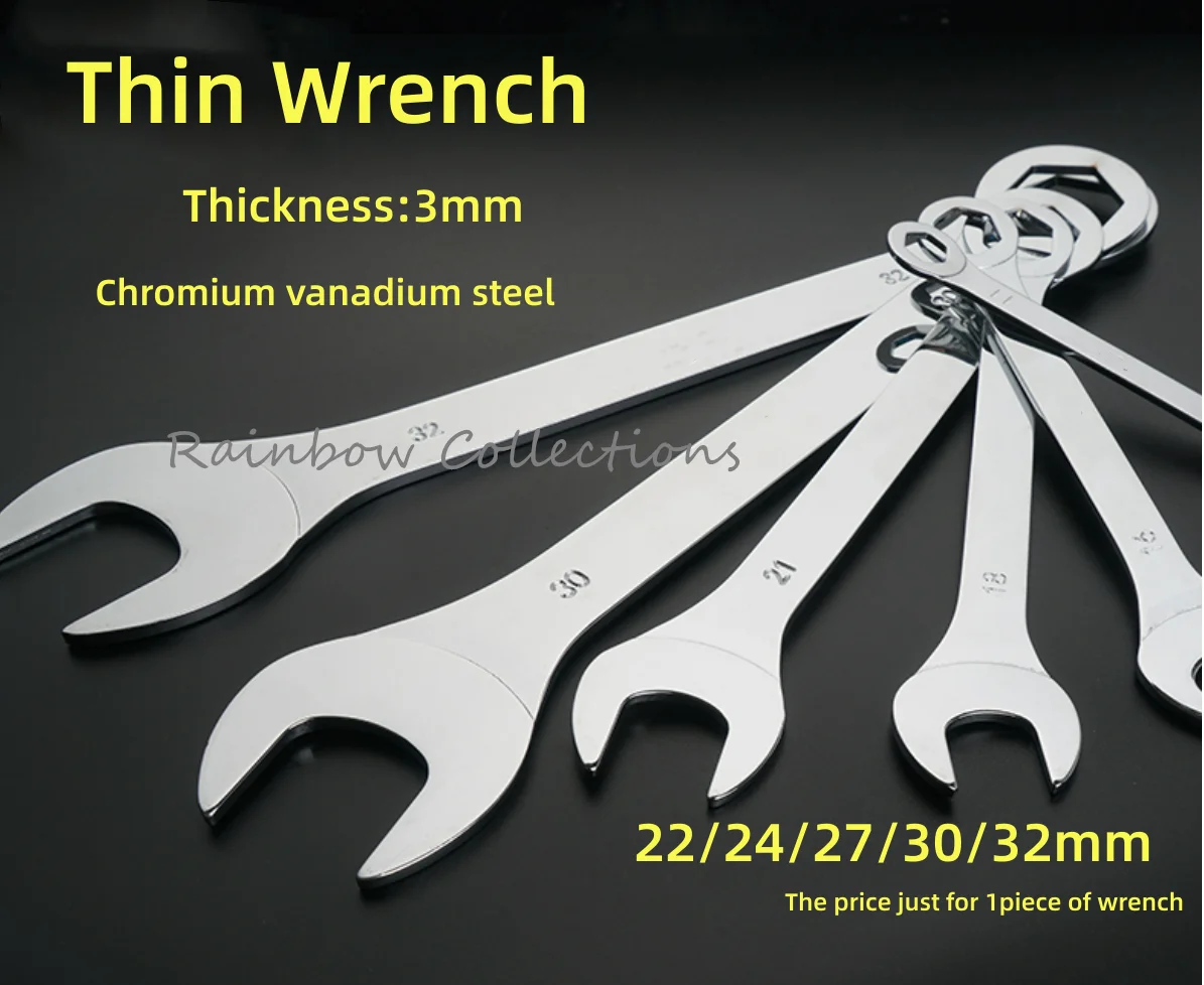 1pcs 22-32mm Thin Wrench 3mm Ultra-thin Flat Wrench Multi-Function Tool  for Plumbing Tubing Fork Spanne Tools