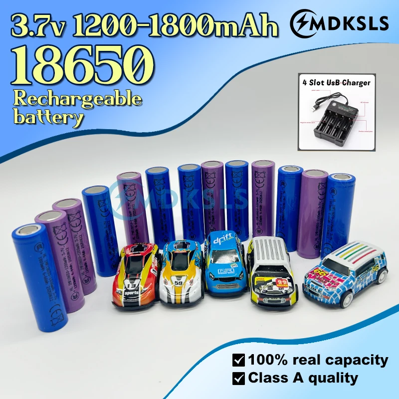 

18650 3,7 В, 1200-1800 мАч, новая литий-ионная аккумуляторная батарея, подходит для электроинструментов, детских игрушек и других перезаряжаемых устройств