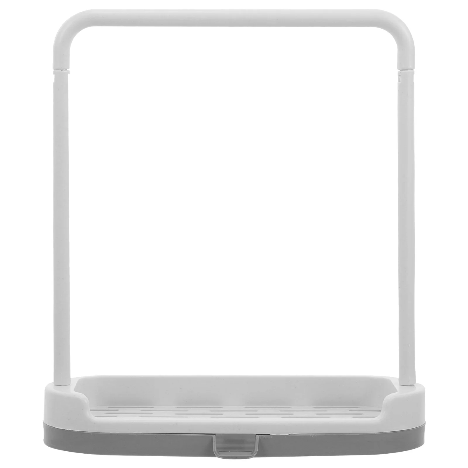 

Plastic Countertop Rack Dish Towel Holder Kitchen Towel Drying Stand Soap Sponge Storage Slot Grey Lightweight U Shape Bar