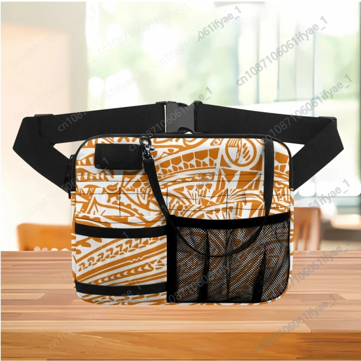 Polynesische Tribale Totem Designer Casual Dames Heuptas Multi Pocket Ziekenhuiswerk Draagbare Medische Gereedschapstassen Verpleegkundige Heuptasje