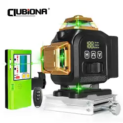 Clubiona 12/16 Line 4D Green Laser Level with 360° Rotation, High-Precision Vertical and Horizontal Lines for Decoration.