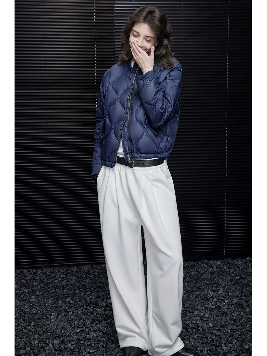 

Lightweight ort Women's down Jaet Moment k Blue Winter 2024 New High-End Unique Design Street Sle White Du down