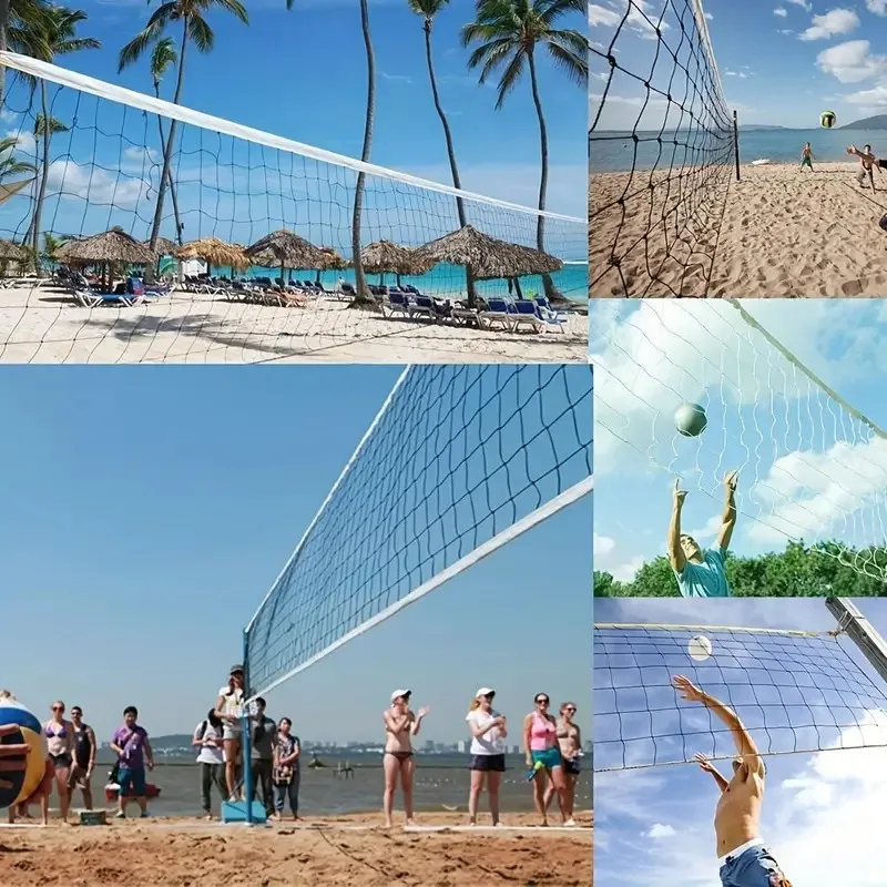 

Volleyball professional training net, four sides winding steel wire portable beach volleyball net