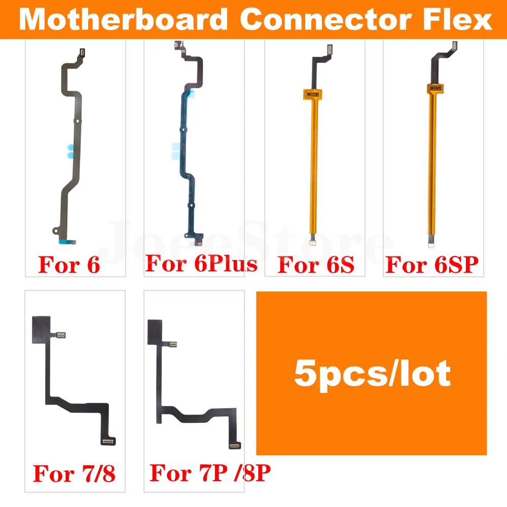 Joeestore 5Pcs Home Main Board Verlengen Flex Kabel Voor Iphone 6 6S 7 8 Plus Moederbord Touch Id vingerafdruk Connector Fibbon Deel