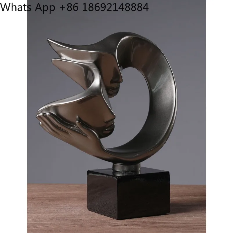 

Resin metal texture abstract couple avatar home decoration