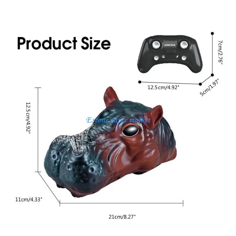 Jouet hippopotame télécommandé 090B, jouet étanche pour piscine natation, Animal