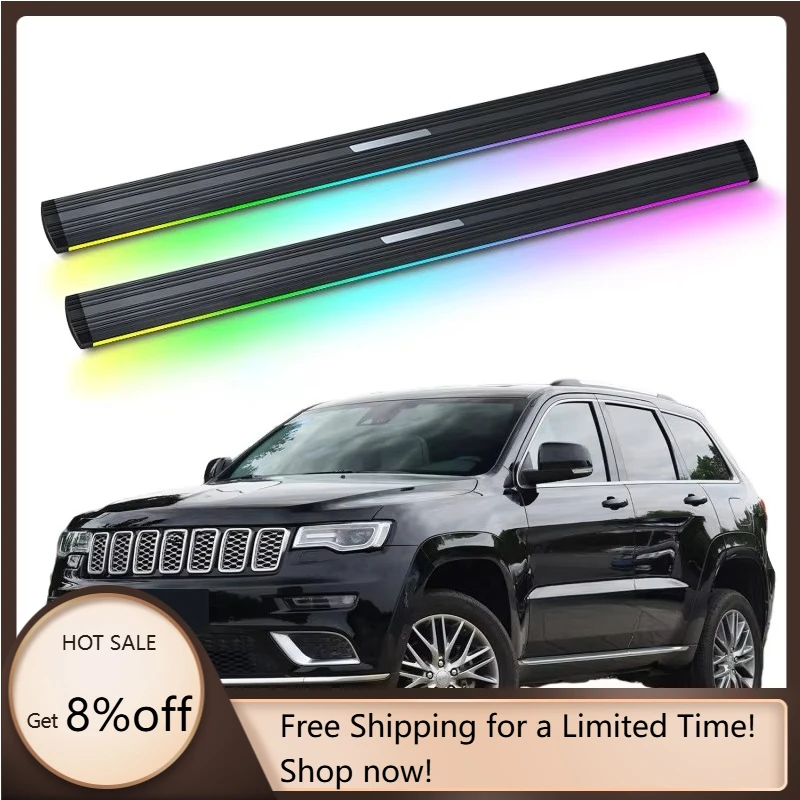 

Electric Running Boards Automatic Power Side Step LED Light for Grand Cherokee 2018+ with Carry Bag