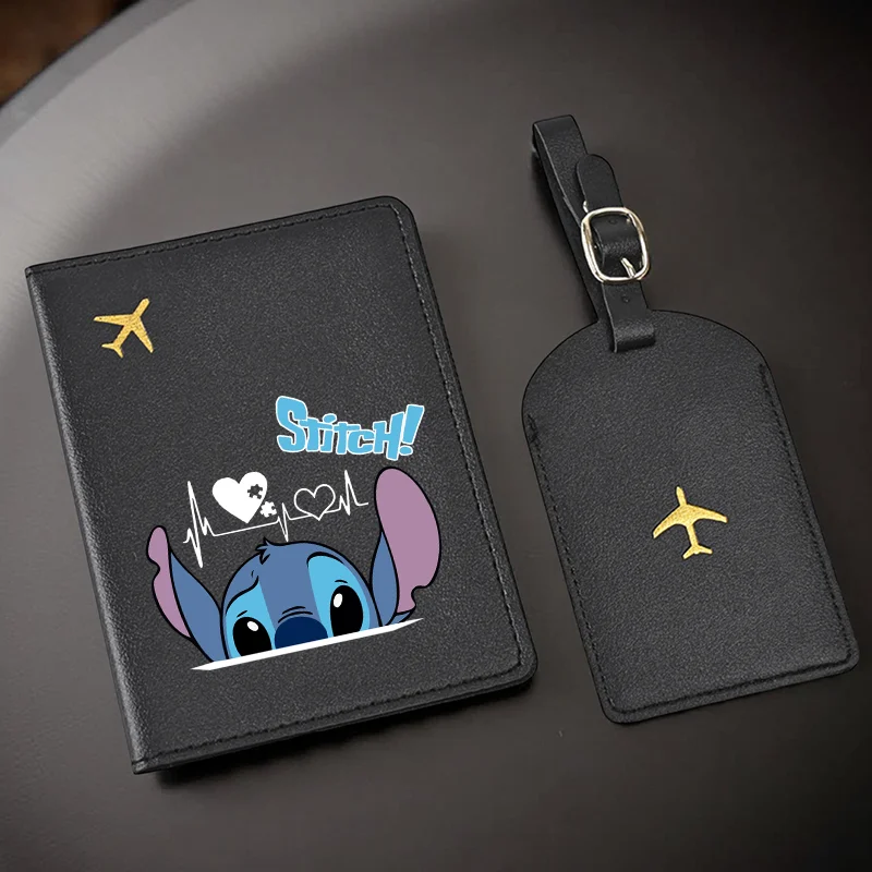 ซองใส่พาสปอร์ตแบบเย็บ, ชุดซองใส่พาสปอร์ตและป้ายติดกระเป๋าเดินทาง, อุปกรณ์เสริมสำหรับการเดินทางทำจากหนัง PU สำหรับผู้หญิงและผู้ชาย