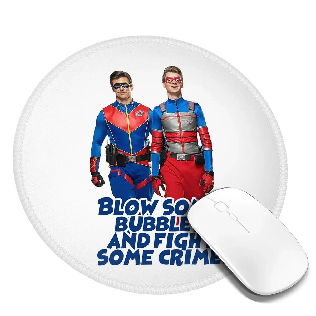 Blow Some Bubbles And Fight Some Crime Henry Danger Round Mouse Pad Tapete para teclado e mouse de computador Gamer PC Desk Mat