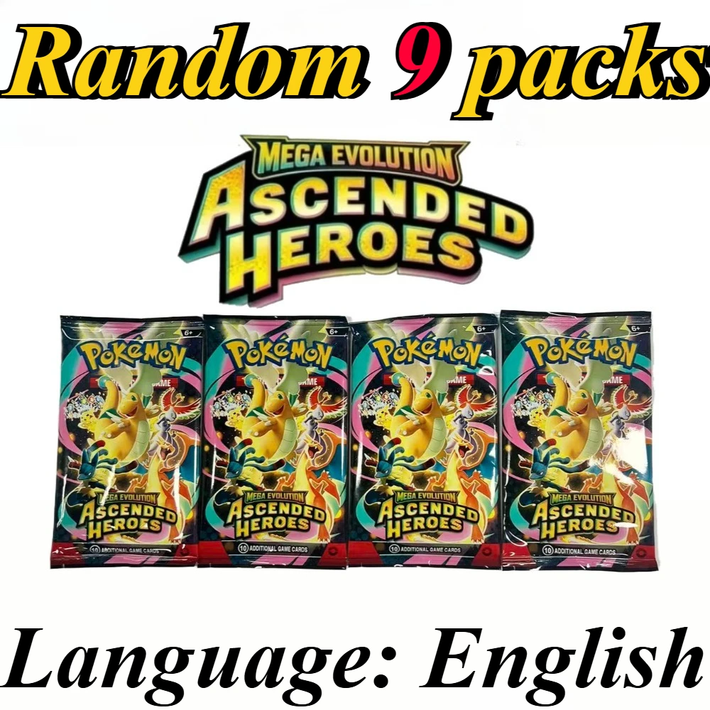 9 Packungen Pokémon-Kartenpakete Bright Stars Prismatic Evolutions, PALDEAN FATES, Englische Erweiterungspakete, Battle Transaction Card Geschenkset – Detail 22