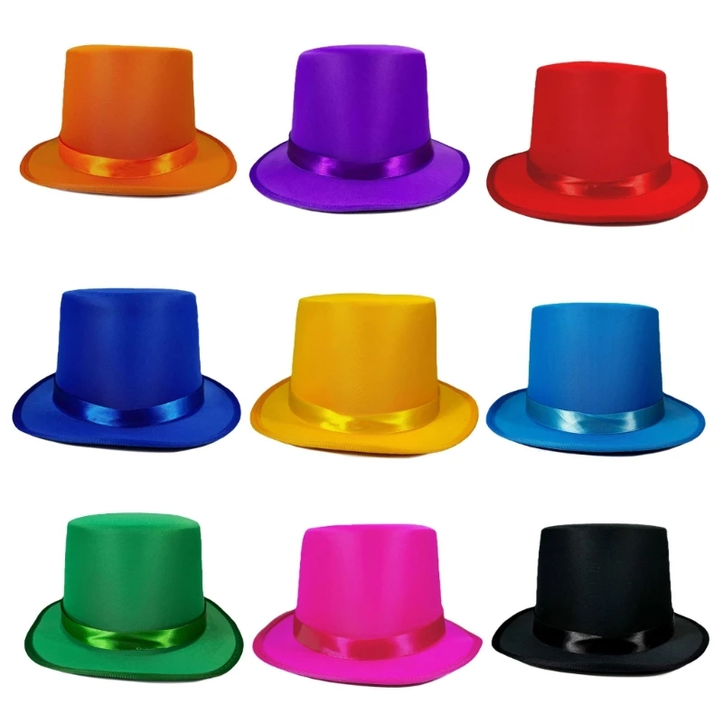 Popular Tall Hat for Stage Performances Masquerades Party Headwear Gentleman Hat Carnivals Party Hat Ceremony Headpiece