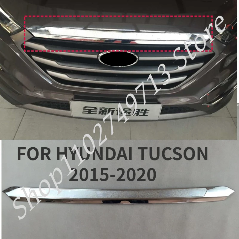 

Покрытие из АБС-пластика для HYUNDAI TUCSON 2015-2020, Хромированная передняя и задняя крышка капота, гриль, молдинговая крышка, отделка для бара, декоративная сетка