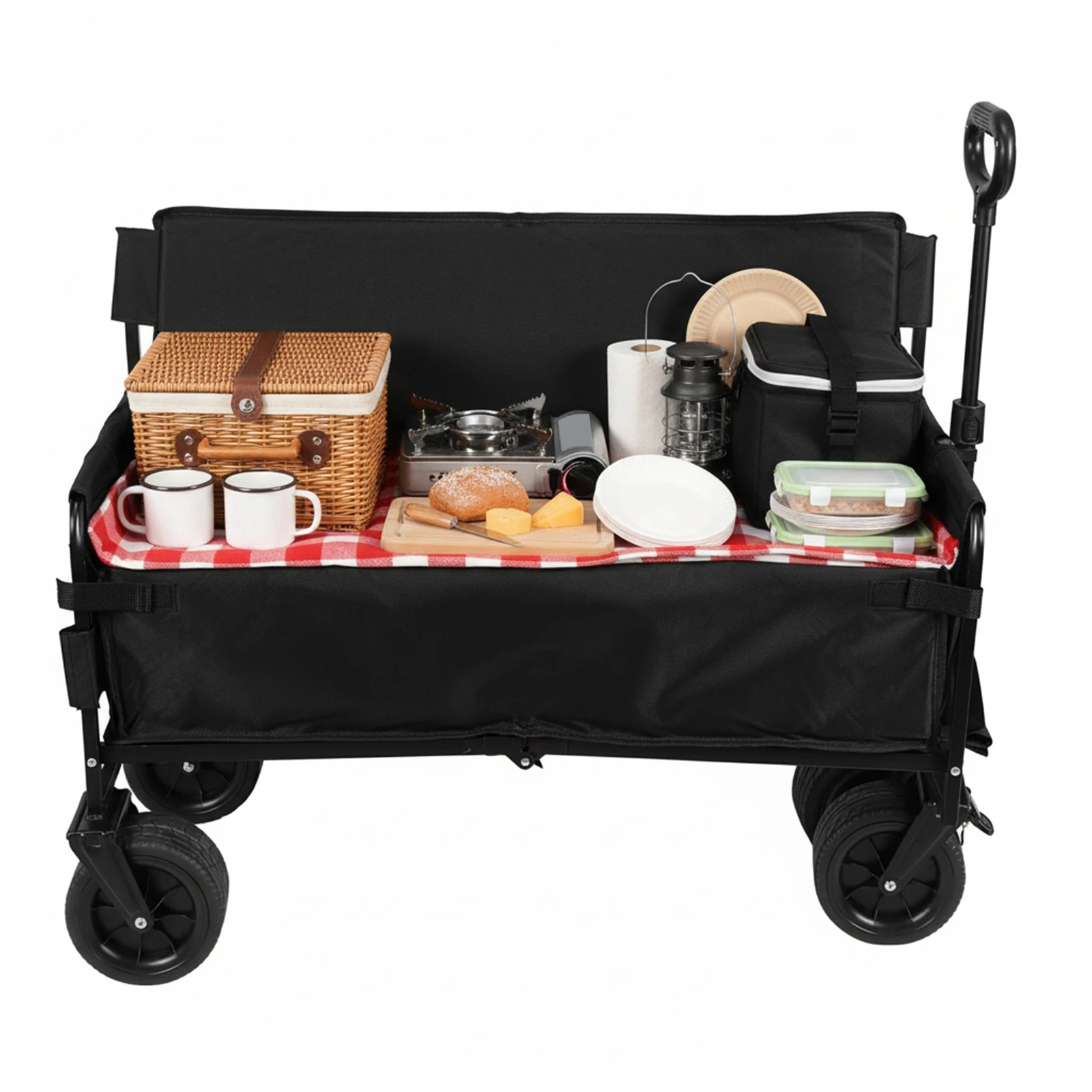 

Heavy Duty Collapsible Utility Wagon with Big Wheels Heavy Duty Utility Folding Cart for Groceries Garden Sport