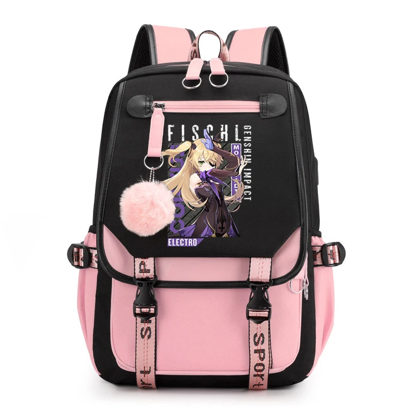 

Genshin Impact Women's School Bag Book Backpack for Teenage Girls Schoolbag Backpack Usb Charging Headphone Jack Bookbag Student