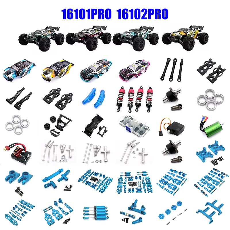 16101 PRO 16102 PRO  RC Automotive 1:16 Brushless Car Blue Upgraded metal spare parts/Original spare parts 6312 6313 6314