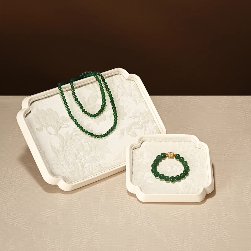Oirlv النمط الصيني علبة مجوهرات مجوهرات عرض لوحة الذهب والفضة اليشم سوار مجوهرات عرض الدعائم خاتم عرض صينية