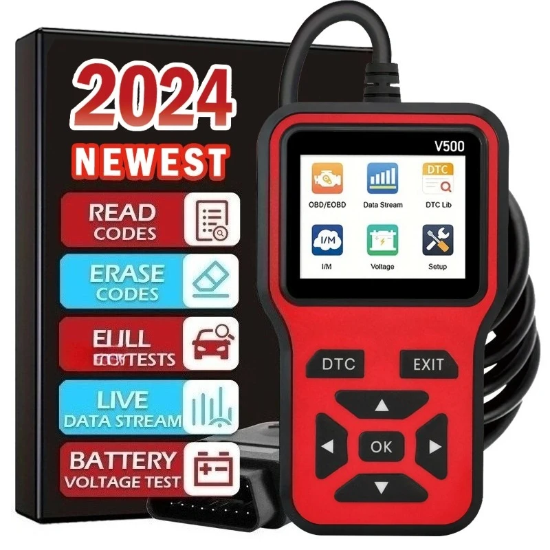 Car  Scanner Diagnostic Tool Code Reader, Car Voltage Tester Engine Fault Code Scanner, Charging Tester Diagnostic Tool V500