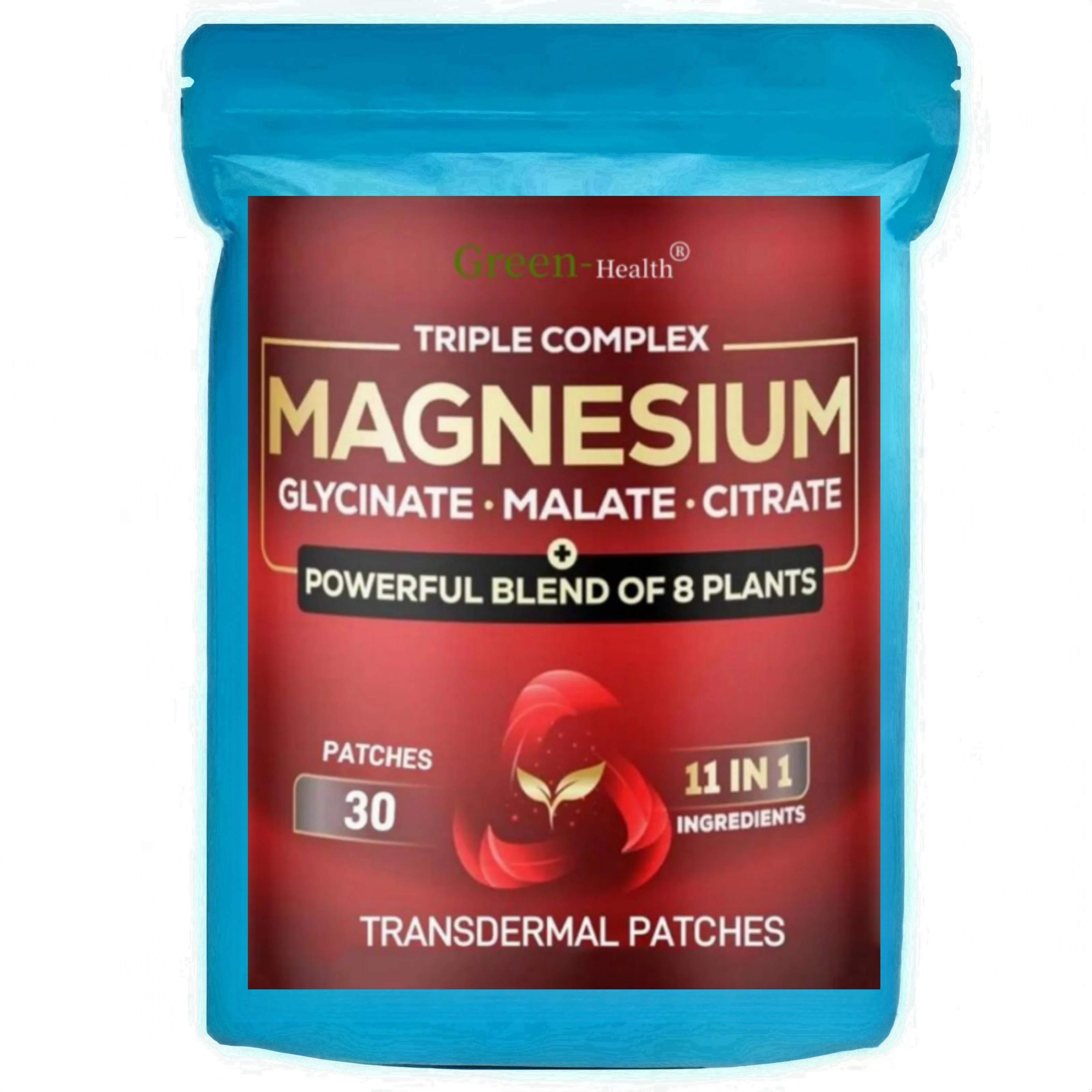 30 Patches Magnesium Triple Complex Transdermal Patches Support Calm, Restful Mood & Muscle