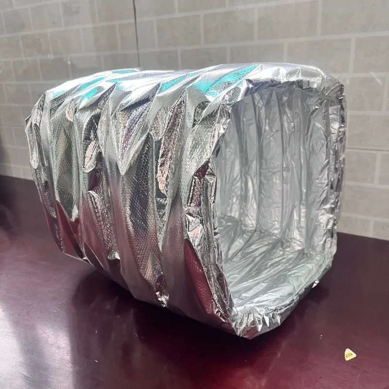 

Квадратный центральный кондиционер, алюминиевая фольга, мягкое соединение, ткань из стекловолокна, телескопический изоляционный шланг с катушкой вентилятора