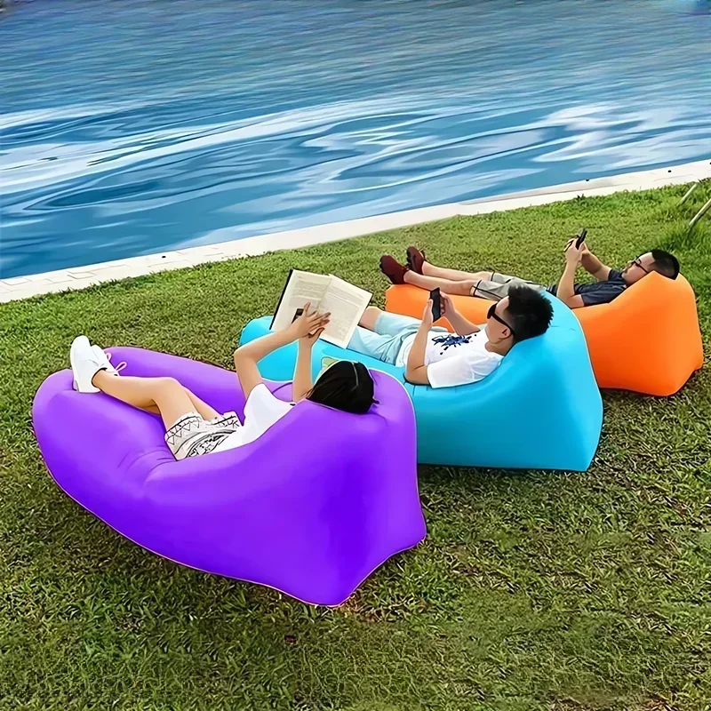 Lightweight Outdoor Portable Inflatable Sofa Inflatable Outdoor Sun Lounger Blow Up Chair Bag Family Camping Inflatable Bed