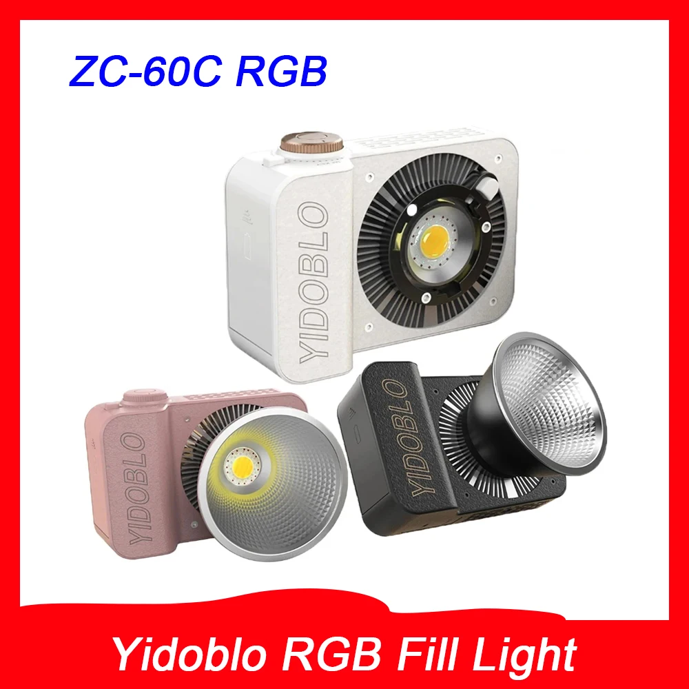 

Yidoblo 60W ZC-60C RGB Pocket COB LED Video Light 2700k-7500K Bi-color Continuous Lighting Portable Photography LED Light