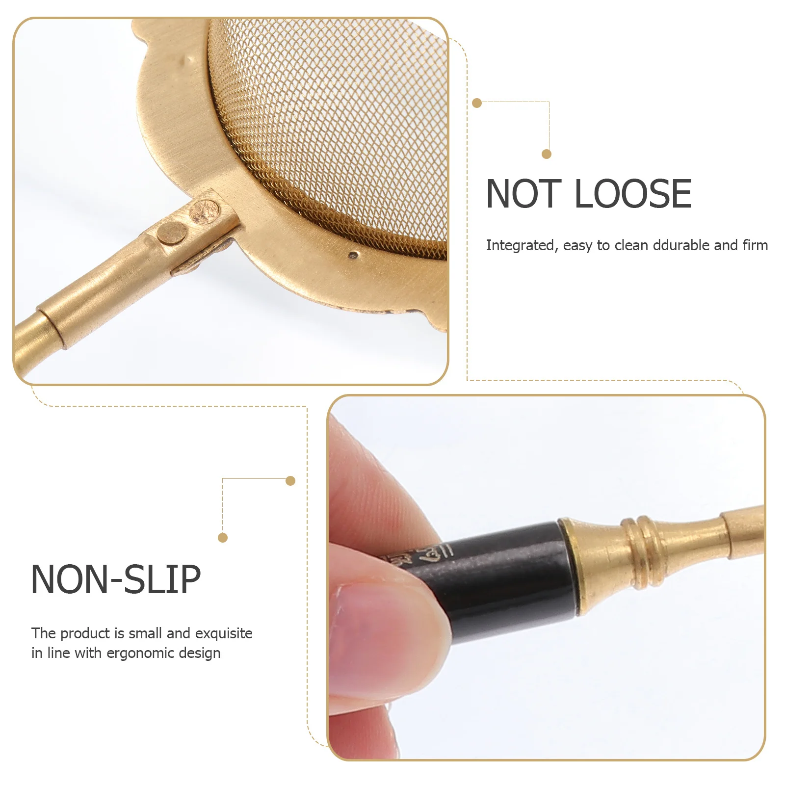 

Filter High Quality Copper Ergonomic Handle Fine Mesh Home Strainer For Tea Rooms Tea Colander With Handle Mesh Filter Tool For