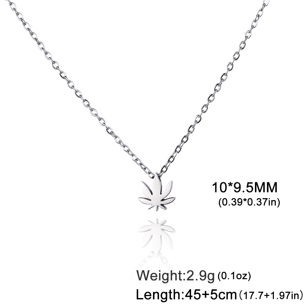 Kkjoy Edelstahl Pflanze Vierblättriges Kleeblatt Anhänger Halskette Mode Elegante Feminine Kurze Schlüsselbein Kette Halskette Schmuck – Detail 26
