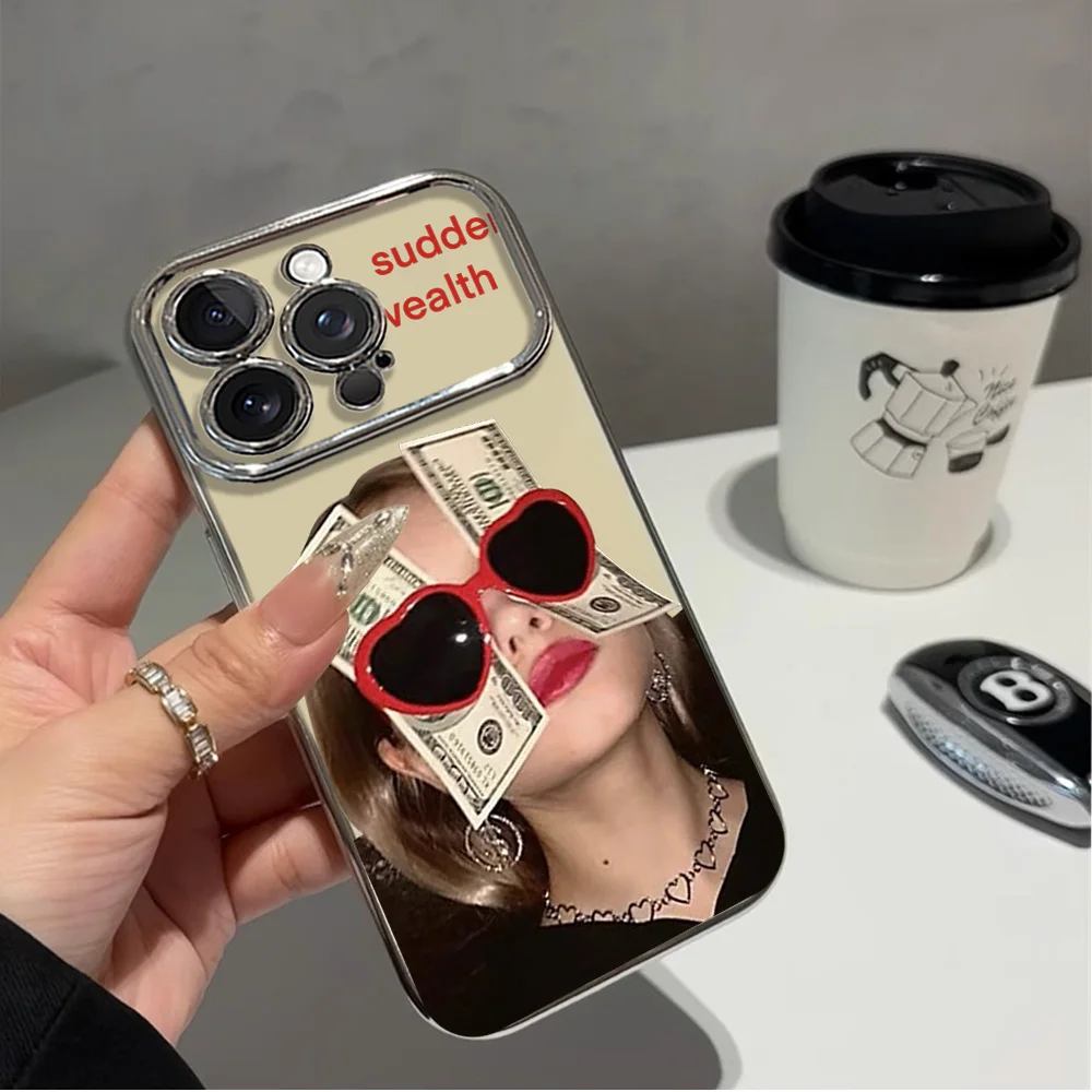 Europe America Sunglasses Get Money Girl Electric Ferry Large Window Phone Case for IPhone 12 11 13 14 15 16 Max Pro Plus Shell