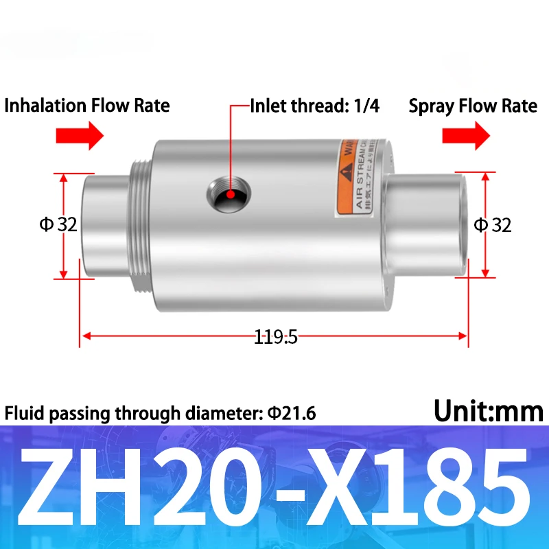 ZH Series Vacuum Conveyor Vacuum Generator Pneumatic Feeding Machine Suction Device Air Amplifier Particle Conveyor ZH10-X185