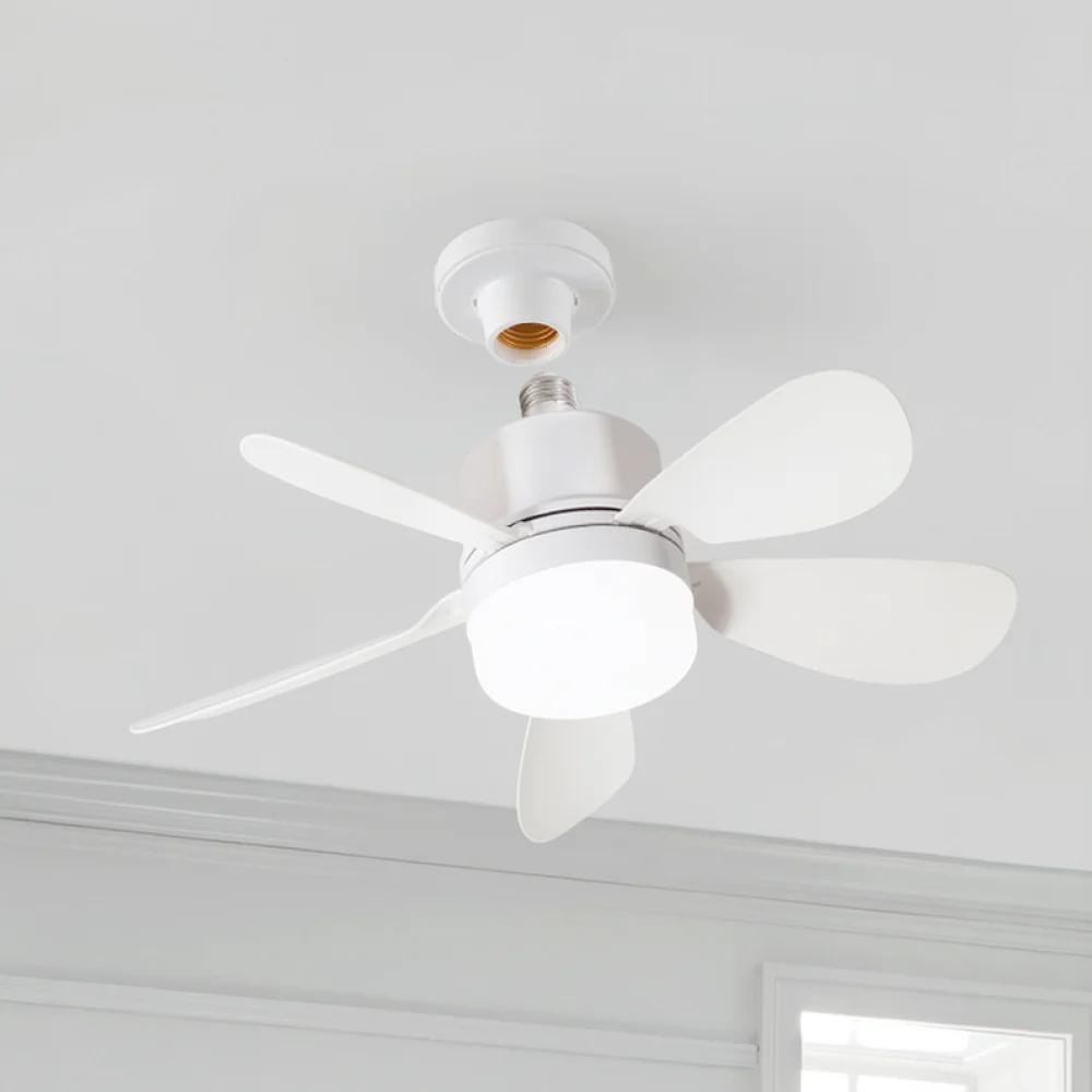 E27 Ceiling Fan Light Modern Kitchen Bedroom Lamp Silent Air Cooling Ventilation Fan Quiet Circulating Fan Remote Control