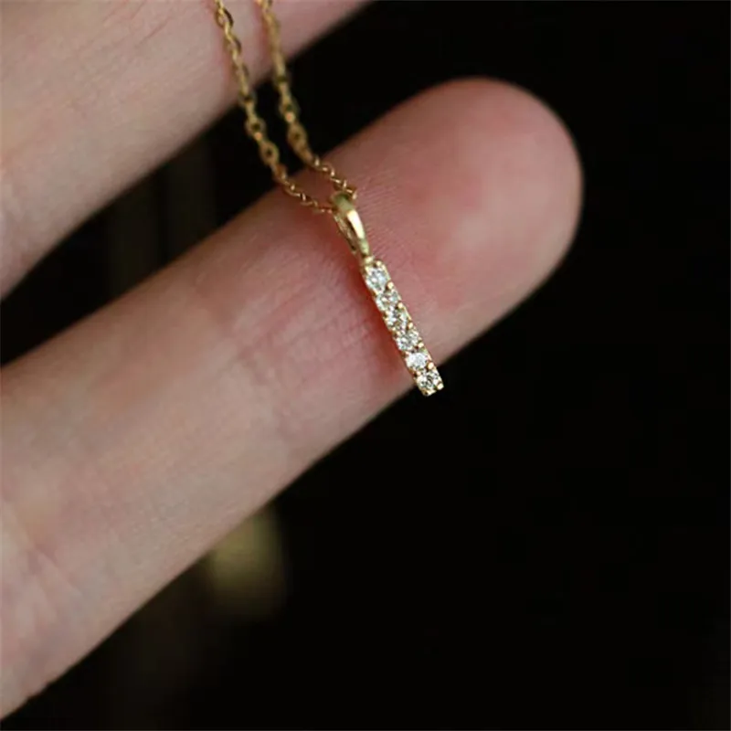 

S925 Sterling Silver Electroplated 14k Exquisite Zircon I Letter Pendant Necklace for Women with High Quality Girl Gift Jewelry