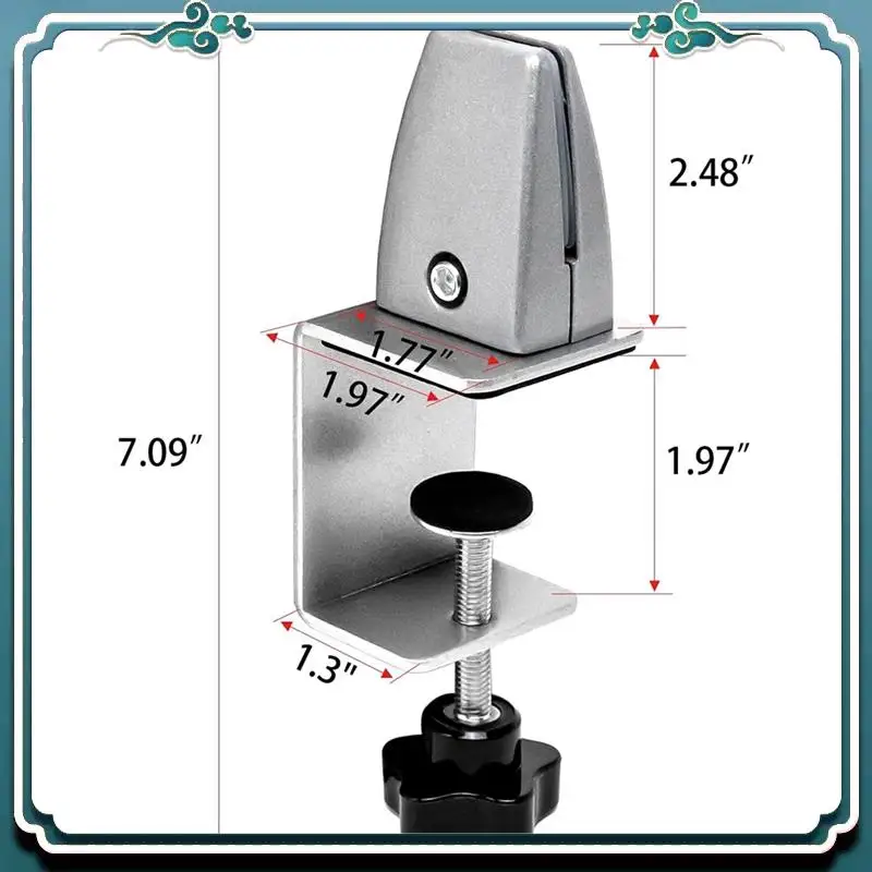 مشبك حماية سهل الاستخدام للوحات بسمك 0.32 سم إلى 2.54 سم، مشبك مقسم لسطح المكتب قابل للتعديل، مشبك مقسم لسطح المكتب من الألومنيوم