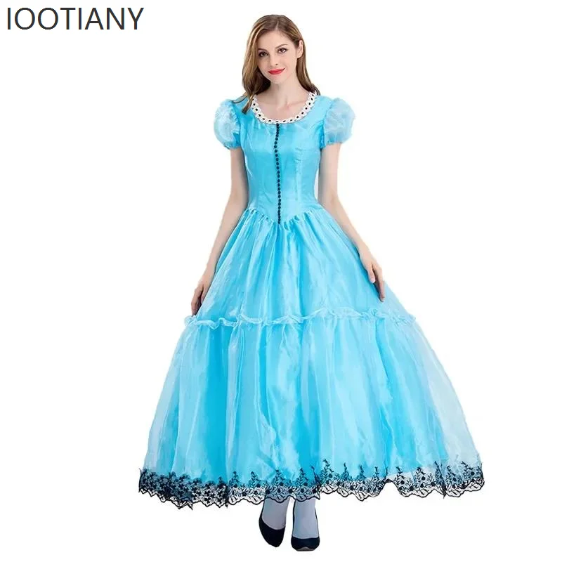 

IOOTIANY Anime Alice in Wonderland Princess Women's Dress Costume Carnival Halloween Mad Hatter Queen Cosplay Party Dress 2025