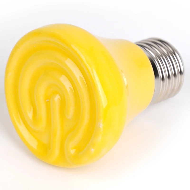 220V E27 Pet Heat Lamp Warmer Bulb Brooder Far Infrared Heating Lamp yellow Black Ceramic Chickens Tortoise Lizard Reptile Light