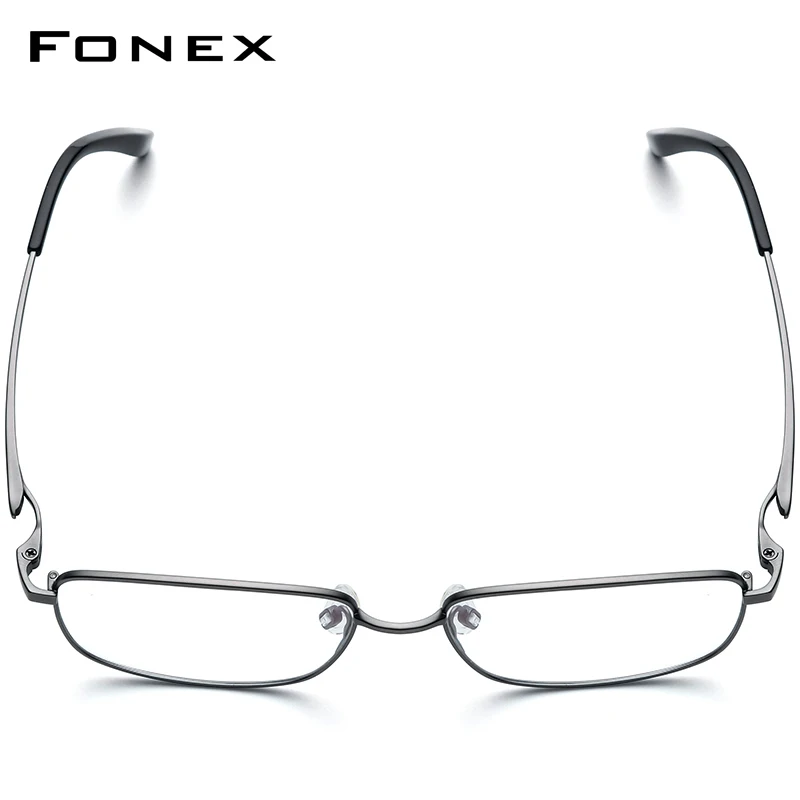 FONEX Stripe Design Titanium Eyeglasses Frame Men 2023 New Retro Square Glasses Eyewear F85755