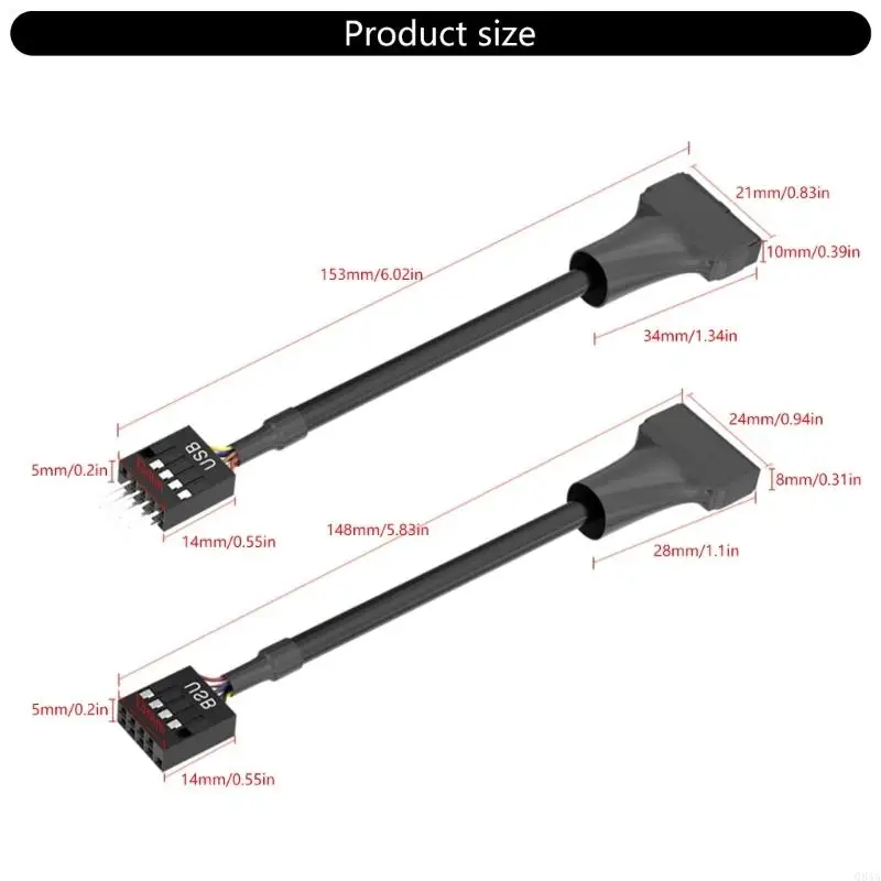 Q84A USB إلى USB 2.0 محول كابل اللوحات الأم 19/20NO