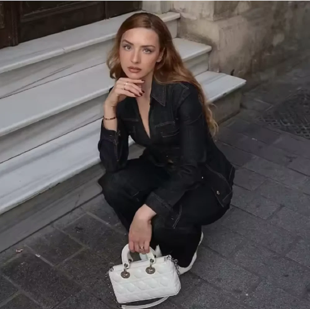 

Denim Women's Pants Sets Button up Shirt Two Piece Outfits Woman High Waist Women's Trousers Suits Spring Lady Sets