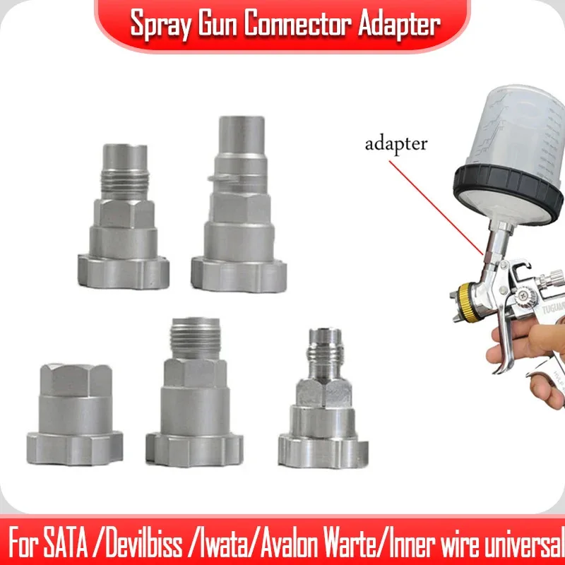 

Spray Gun Connector Adapter Aluminum Alloy For SATA /Devilbiss /Iwata/Avalon Warte/Inner wire universal