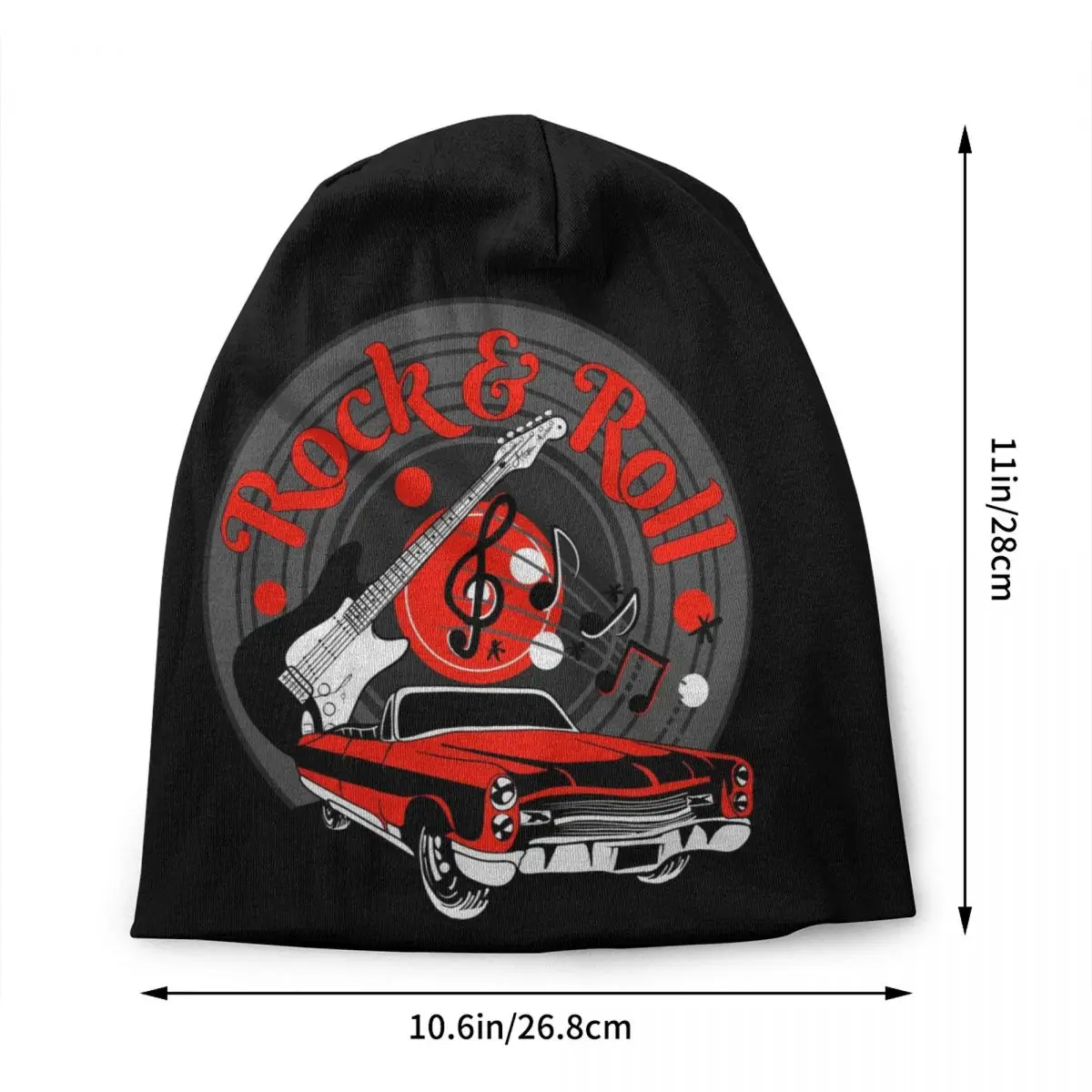 Rock And Roll Red Car Beanie Cap Unisex Winter Bonnet Femme Knitting Hats Street Ski Popular Music Classic Skullies Beanies Caps