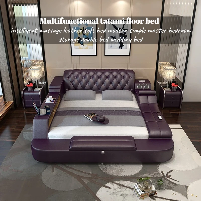 Tatami Full Size Bedroom Beds Frame Bookcase Storage King Luxury180x200 Room Bedroom Beds Adults Double Desk Hotel Furniture