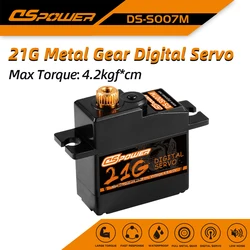 DSpower-mini servo de engranaje de Metal, 21g, 4,2 KG, 17g, para 1:18 1:16 rc car slash e-revo 144001 C24 D12 MN99S MN86 RC Airplane robot