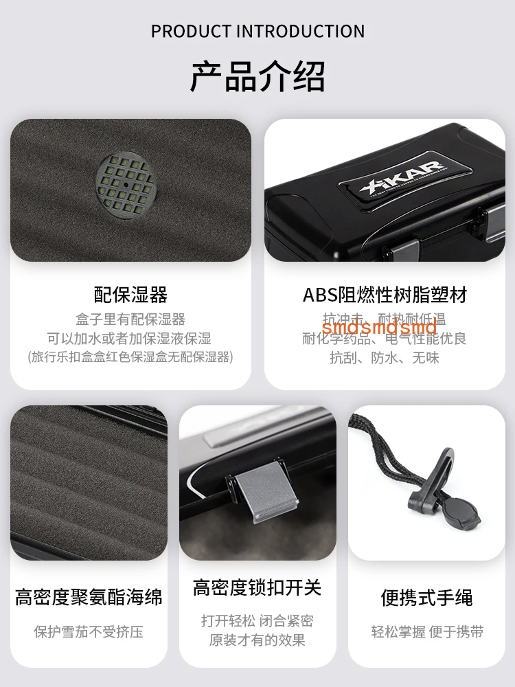 Portable Cigar Moisturizer Men's Waterproof Portable Cuban Cigarette Case Storage